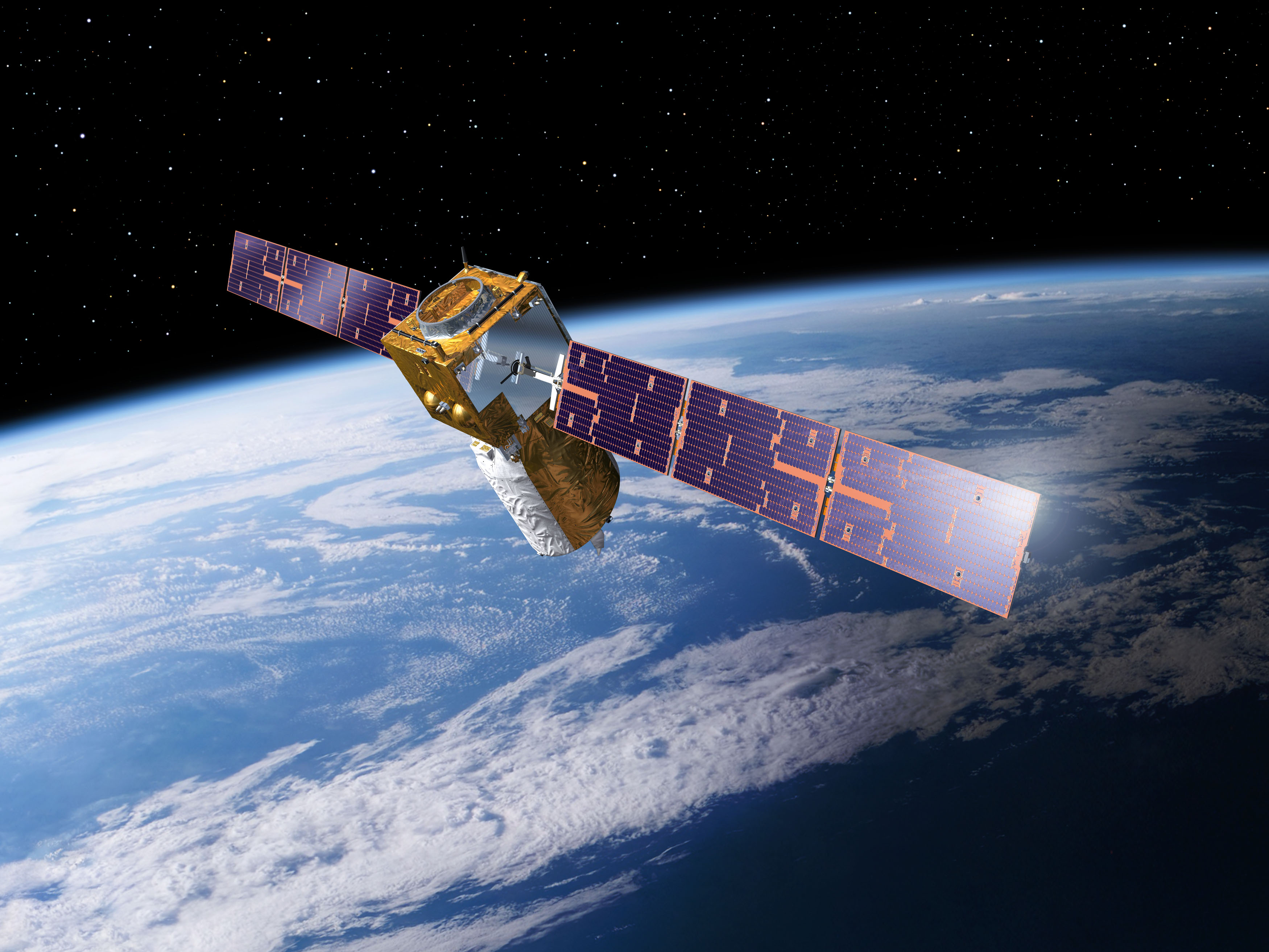 Picture of Earth land mapping from space